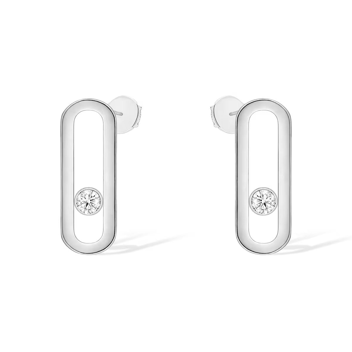 [AuraEcho]MOVE UNO SMALL 1 DIAMOND EARRINGS