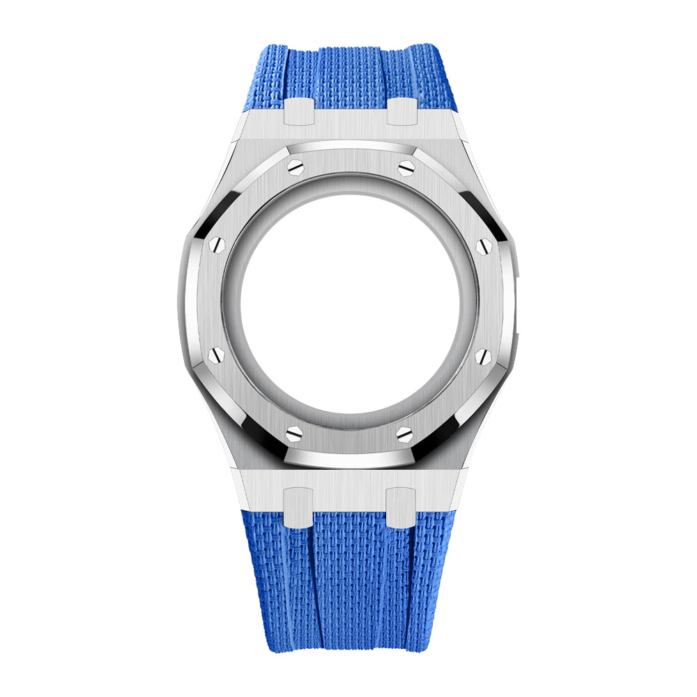 [AuraEcho]Steel Case & Fluoroelastomer Strap Full‑wrap Embedded Watch Band