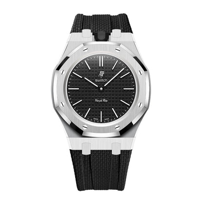 [AuraEcho]Steel Case & Fluoroelastomer Strap Full‑wrap Embedded Watch Band