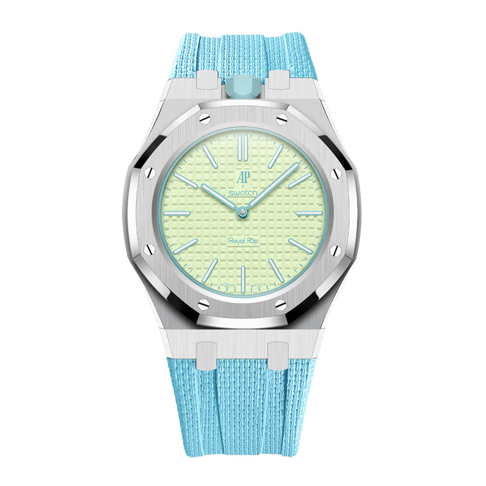 [AuraEcho]Steel Case & Fluoroelastomer Strap Full‑wrap Embedded Watch Band