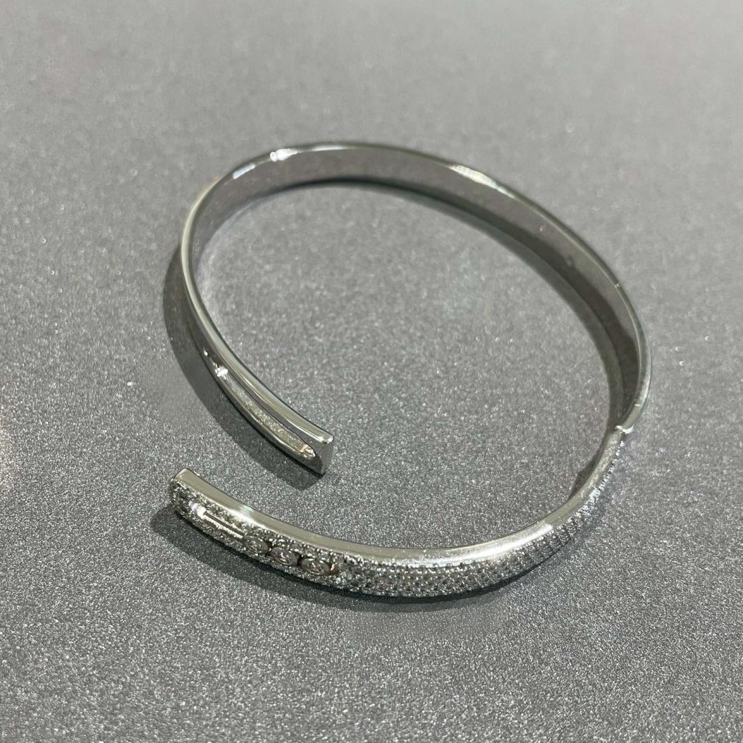 [AuraEcho]Move Noa Rose Gold Pavé Diamond Bangle Bracelet