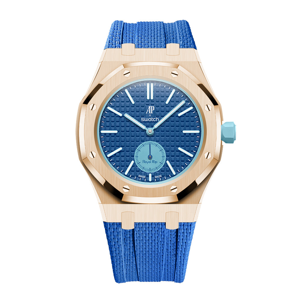 [AuraEcho]Steel Case & Fluoroelastomer Strap Full‑wrap Embedded Watch Band