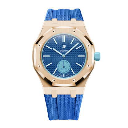 [AuraEcho]Steel Case & Fluoroelastomer Strap Full‑wrap Embedded Watch Band