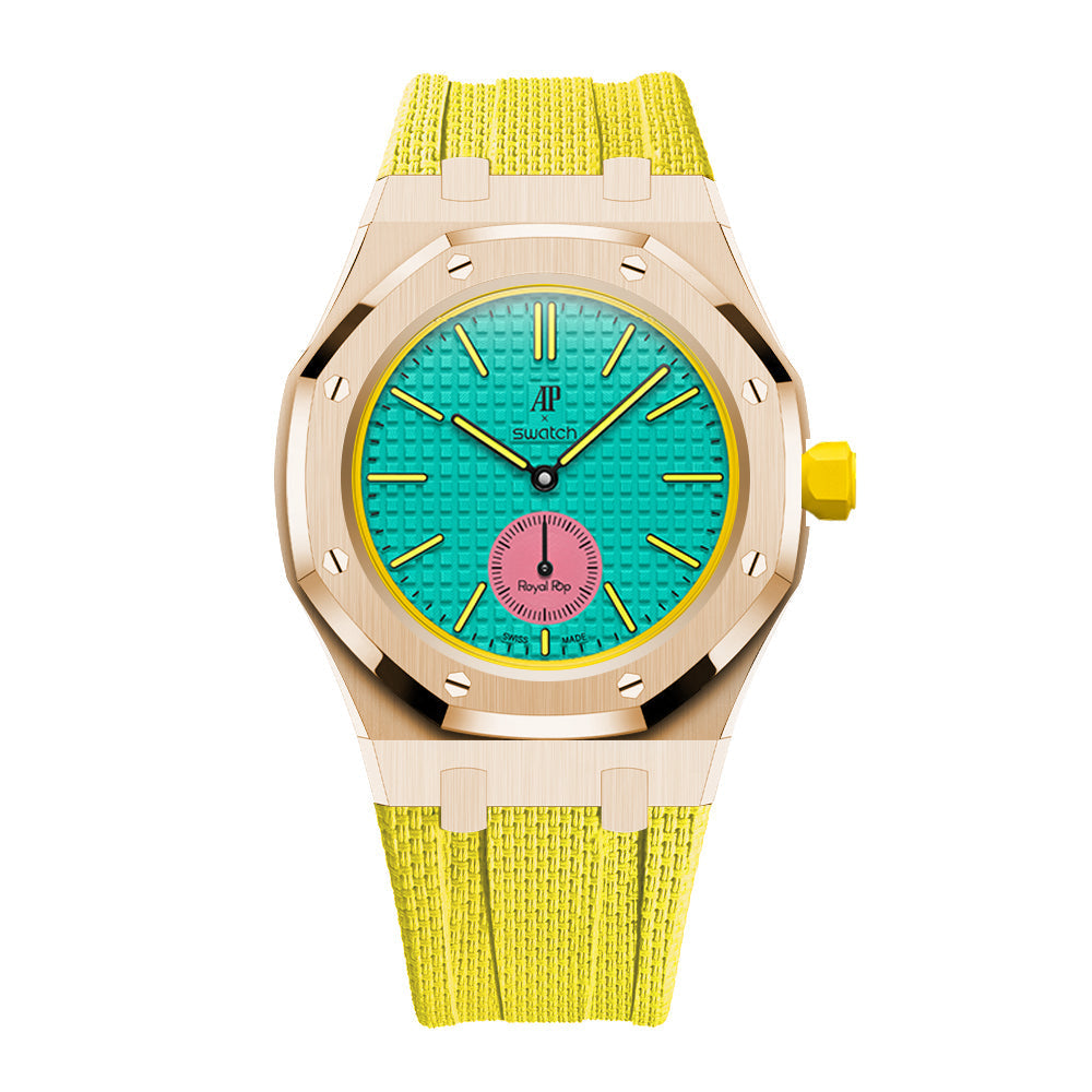 [AuraEcho]Steel Case & Fluoroelastomer Strap Full‑wrap Embedded Watch Band