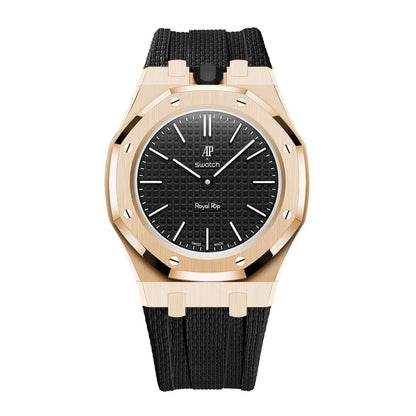[AuraEcho]Steel Case & Fluoroelastomer Strap Full‑wrap Embedded Watch Band