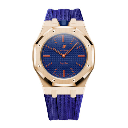 [AuraEcho]Steel Case & Fluoroelastomer Strap Full‑wrap Embedded Watch Band