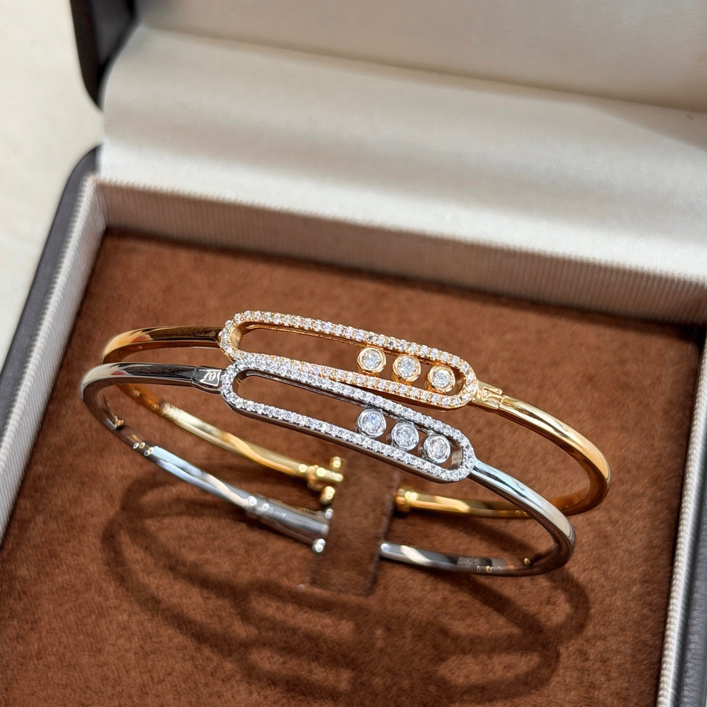 [AuraEcho]Move Pavé Diamond Bangle Bracelet M