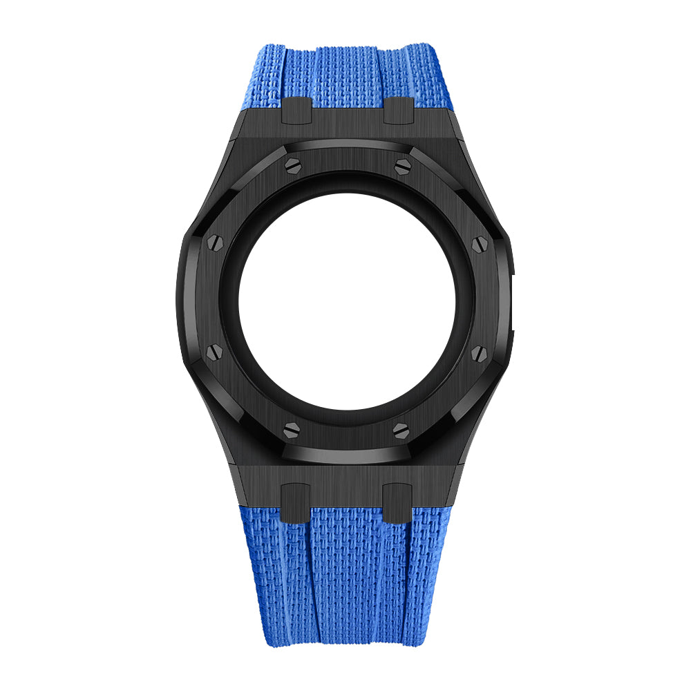 [AuraEcho]Steel Case & Fluoroelastomer Strap Full‑wrap Embedded Watch Band