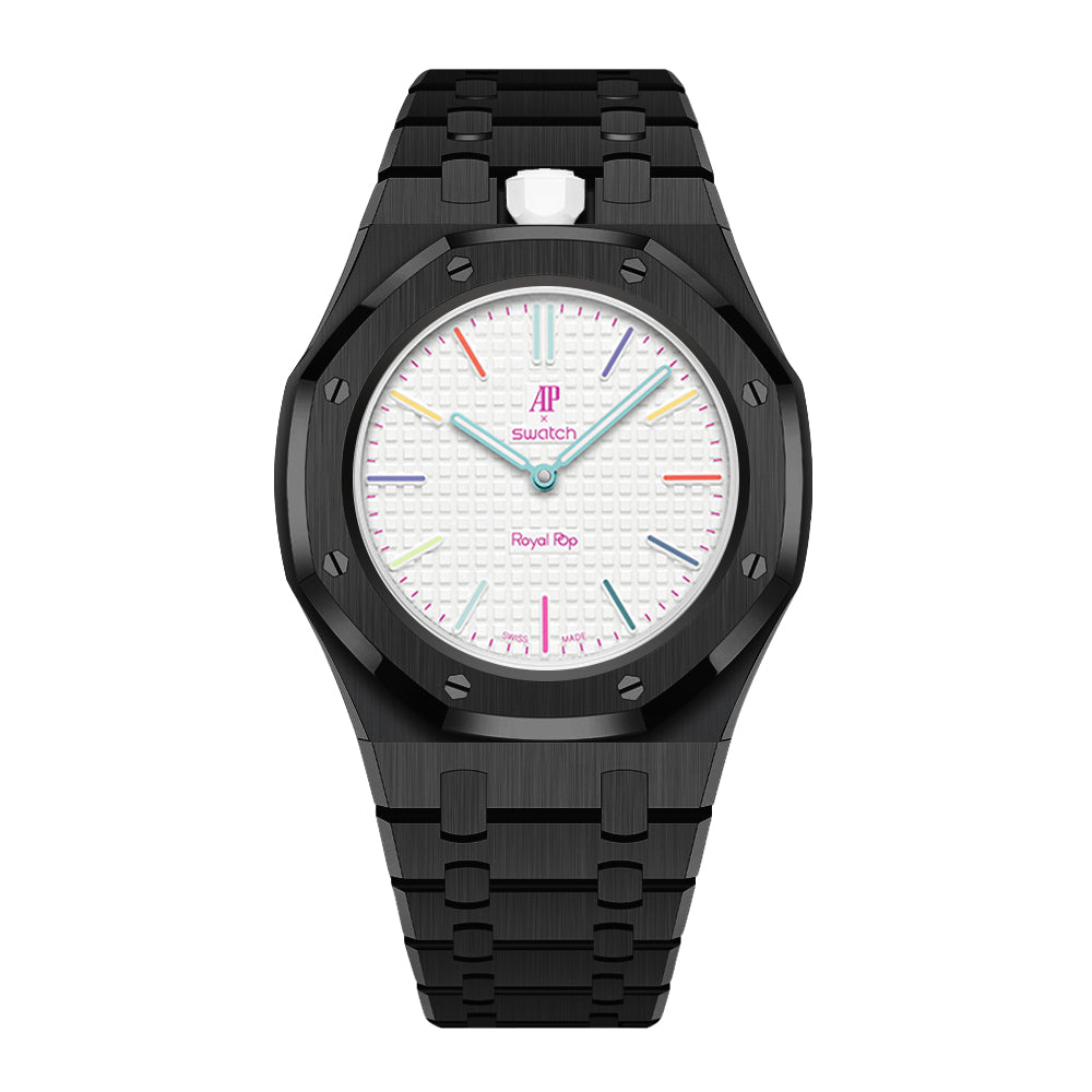 [AuraEcho]Royal Oak Pop Exclusive Steel Case & Strap Full‑wrap Embedded Watch Band (AP6013A)