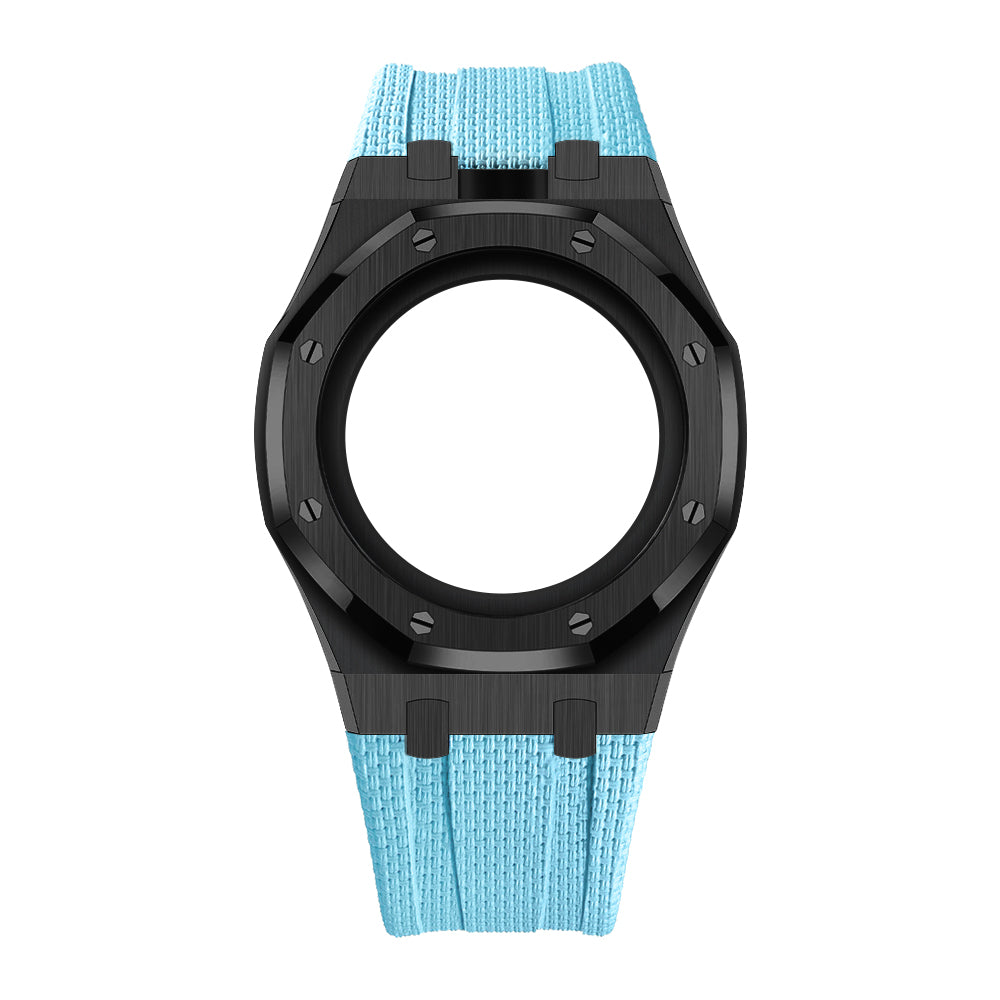 [AuraEcho]Steel Case & Fluoroelastomer Strap Full‑wrap Embedded Watch Band