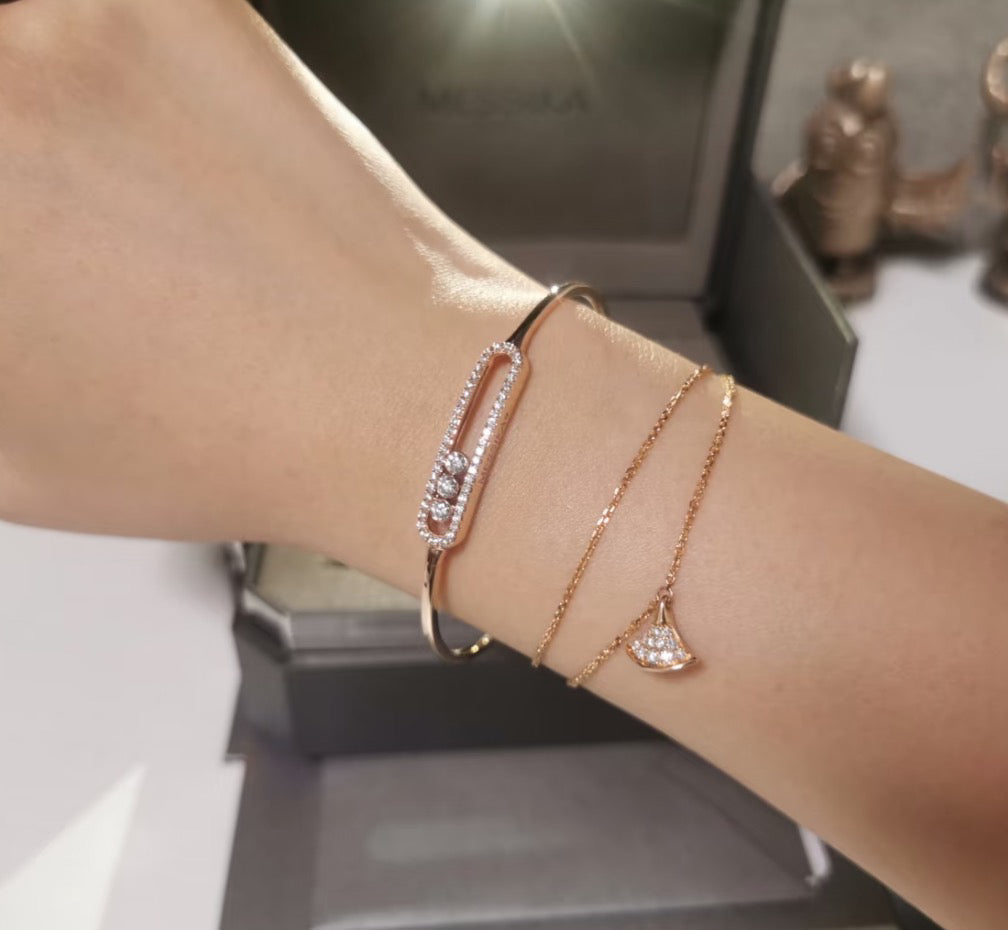 [AuraEcho]Move Pavé Diamond Bangle Bracelet M