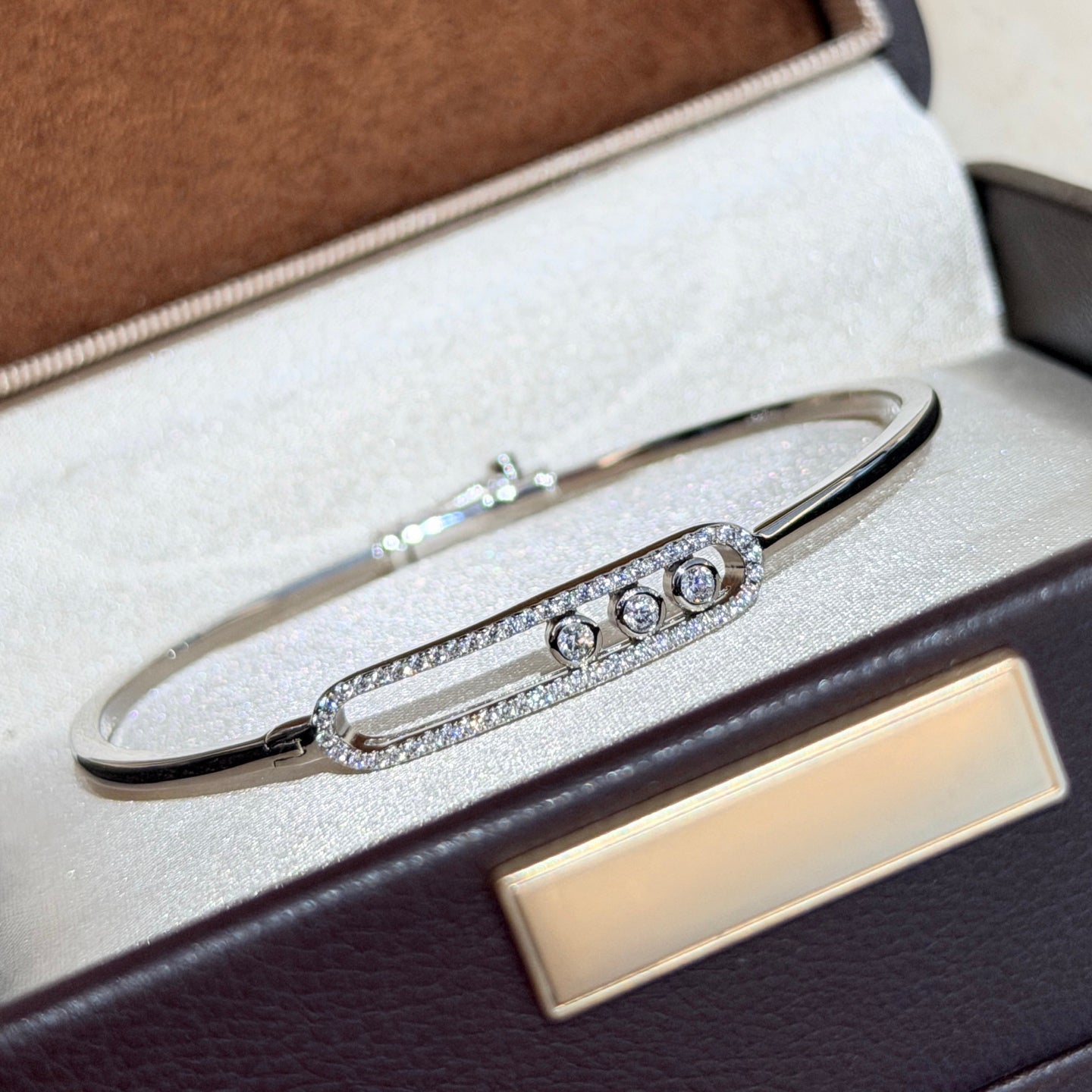 [AuraEcho]Move Pavé Diamond Bangle Bracelet M