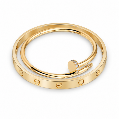 [AuraEcho] LOVE Classic & JUSTE Diamond Bracelet Stack Set