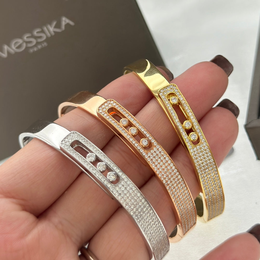 [AuraEcho]Move Noa Rose Gold Pavé Diamond Bangle Bracelet