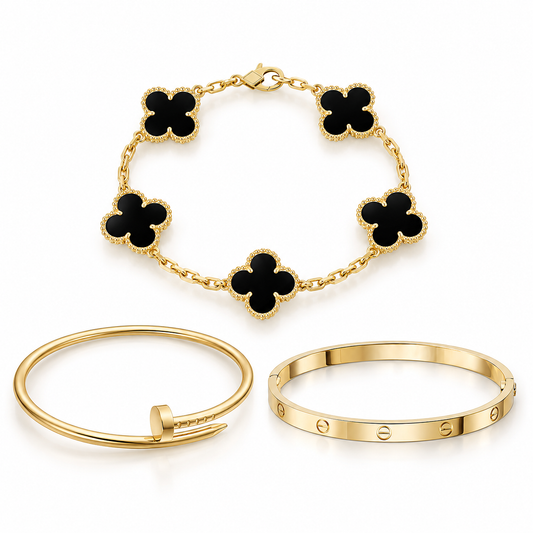 [AuraEcho]Clover & Juste & Lover  Bracelet Stack Set