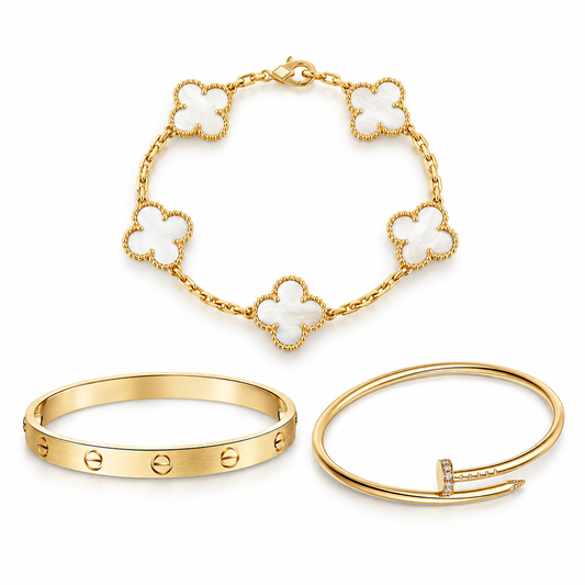 [AuraEcho]Clover & Lover & Juste Bracelet Stack Set