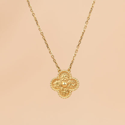 [AuraEcho]CLOVER 15MM  BRONZING NECKLACE
