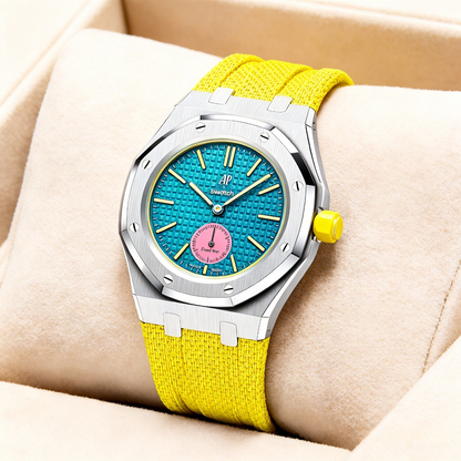 [AuraEcho]Steel Case & Fluoroelastomer Strap Full‑wrap Embedded Watch Band