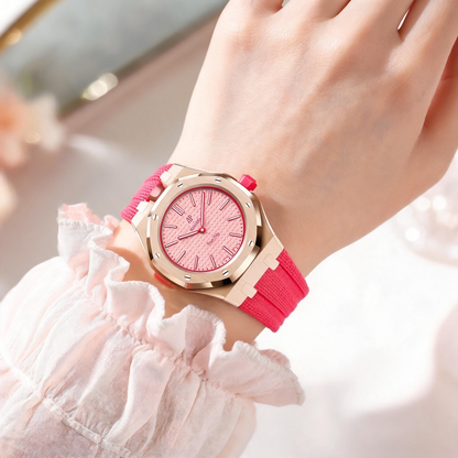 [AuraEcho]Steel Case & Fluoroelastomer Strap Full‑wrap Embedded Watch Band