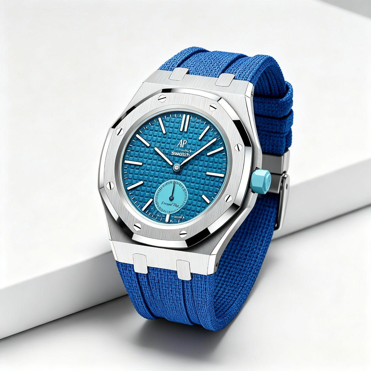 [AuraEcho]Steel Case & Fluoroelastomer Strap Full‑wrap Embedded Watch Band