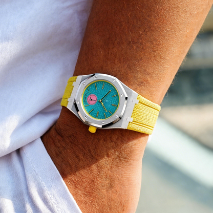 [AuraEcho]Steel Case & Fluoroelastomer Strap Full‑wrap Embedded Watch Band