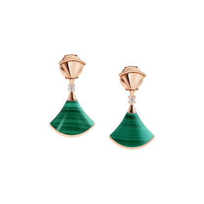 [AuraEcho]DREAM MALACHITE PINK GOLD EARRINGS