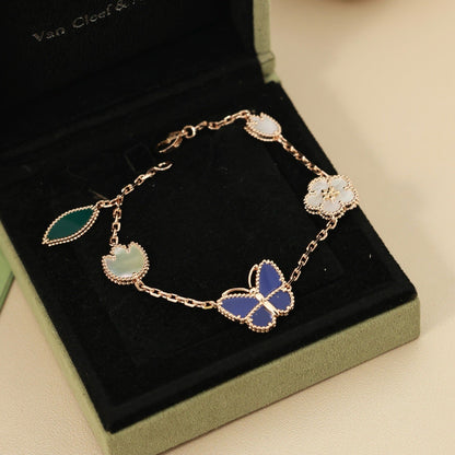 [AuraEcho] Lucky Spring Butterfly 5-Motif & LOVE Unlimited Bracelet Stack Set