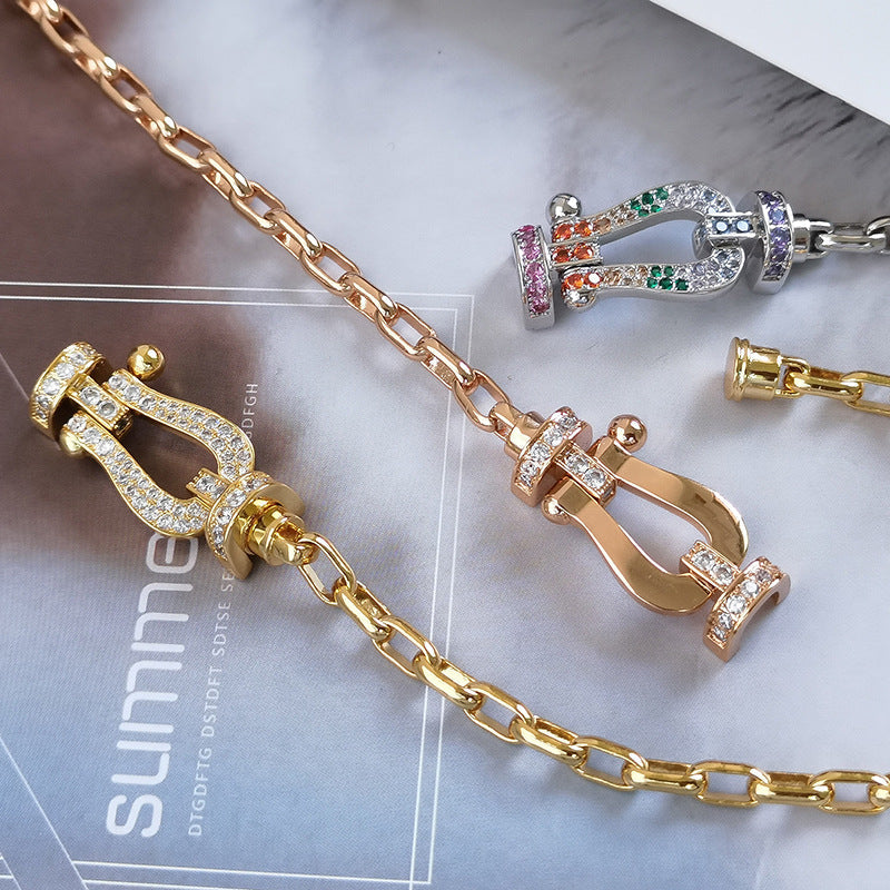 [AuraEcho]FORCE LARGE HORSESHOE CLASP  METAL BRACELET