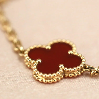 [AuraEcho]Clover & Love Diamond-Paved Radiant Line 2-Piece Bracelet Stack Set