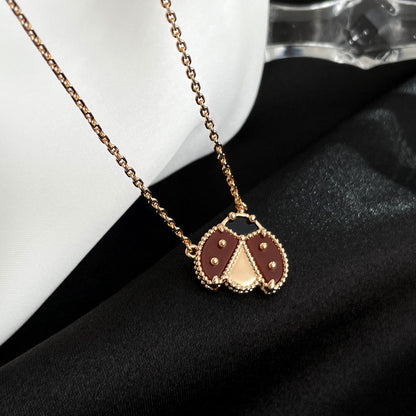 [AuraEcho]LUCKY  CARNELIANS LADYBUG NECKLACE