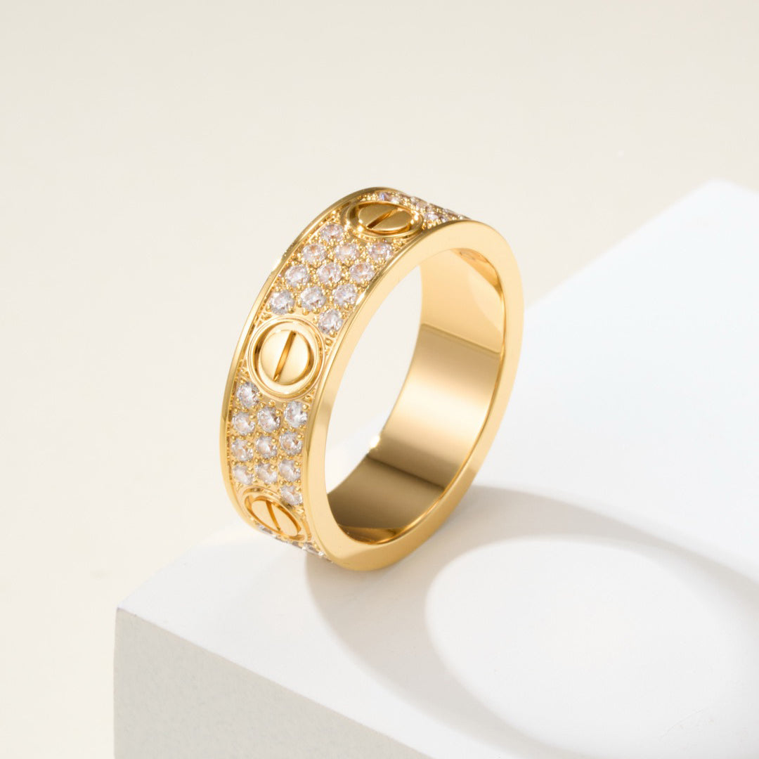 [AuraEcho]LOVE RING 5.5MM DIAMONDS PAVED