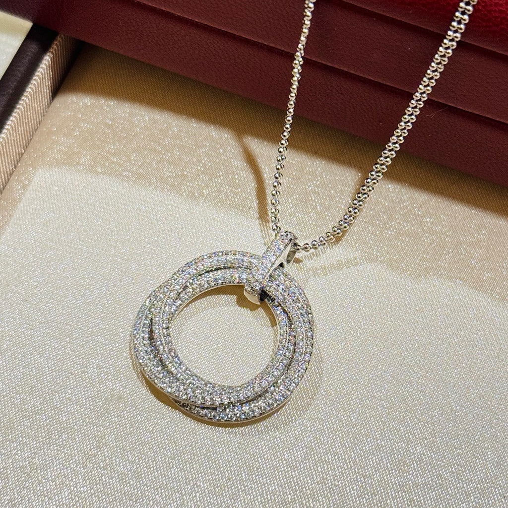[AuraEcho]TRINITY LARGE FULL DIAMOND  NECKLACE