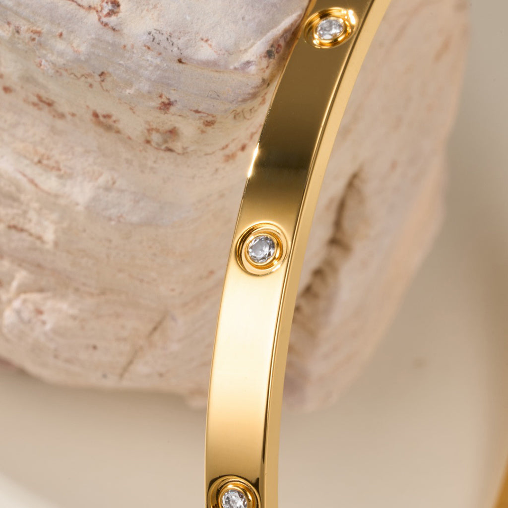 [AuraEcho] JUSTE Diamond & LOVE Diamond Bracelet Stack Set