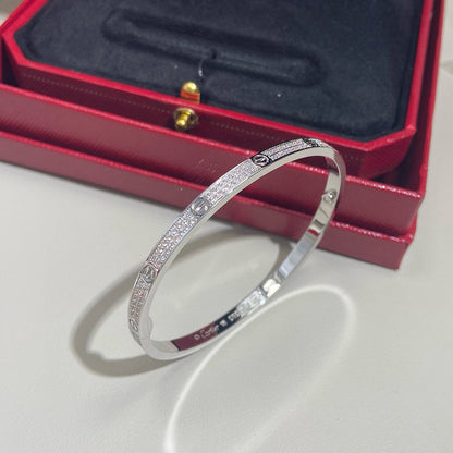 [AuraEcho] JUSTE Diamond & LOVE Diamond-Paved Bracelet Stack Set