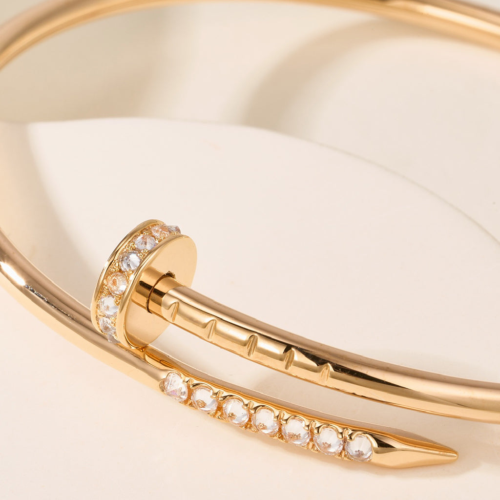 [AuraEcho] JUSTE Diamond & LOVE Diamond Bracelet Stack Set
