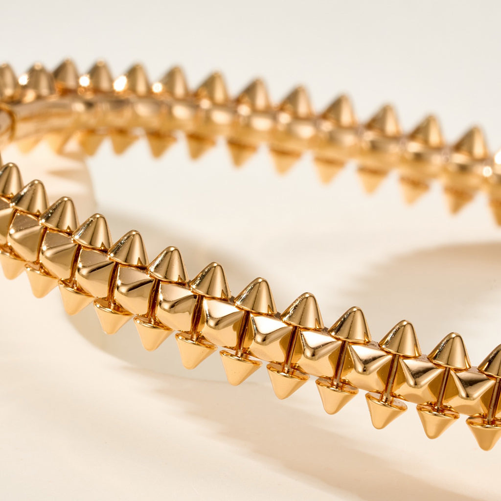 [AuraEcho] CLASH & Clover Laser 5-Motif & LOVE Brushed Bracelet Stack Set