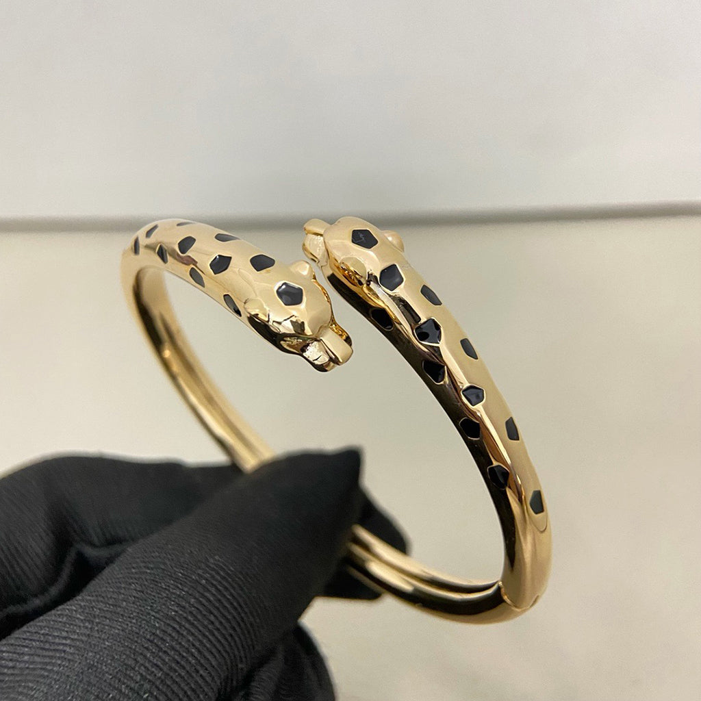 [AuraEcho]PANTHERE DOUBLE HEADED OPEN BRACELET