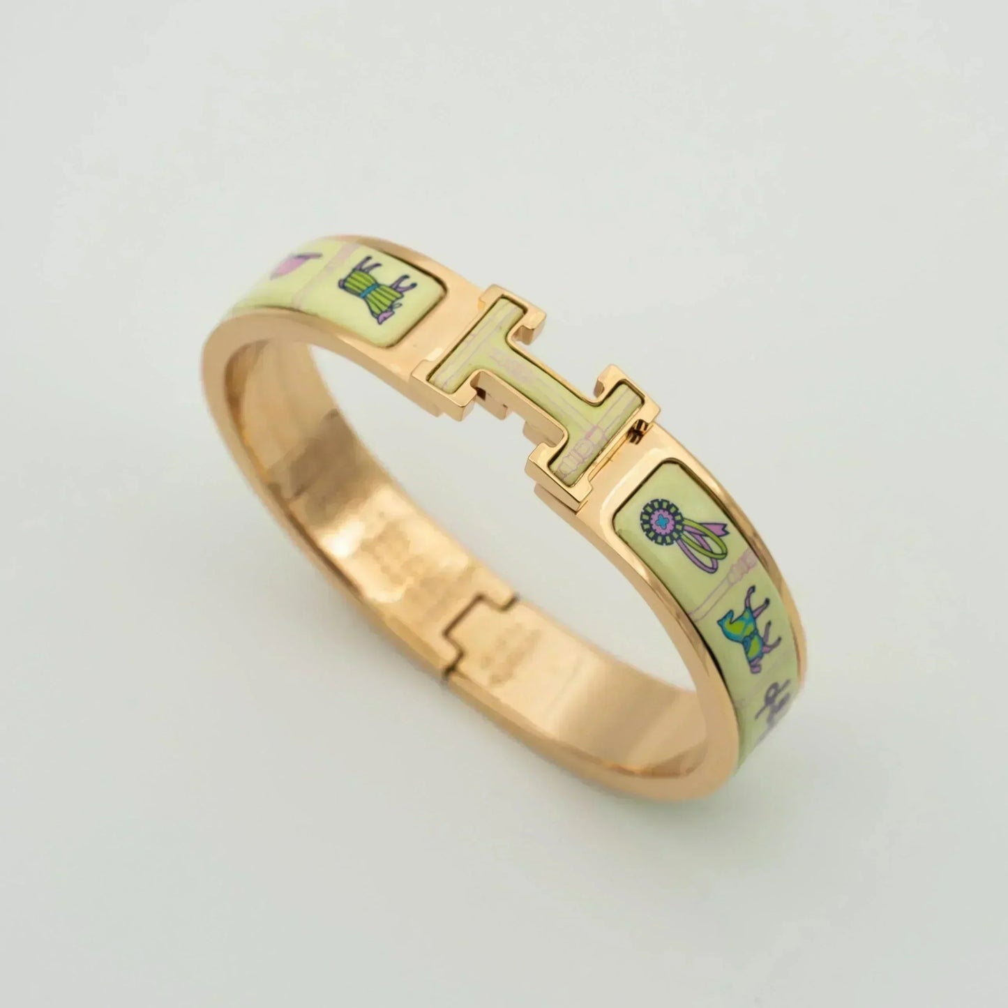 [AuraEcho]H PINK GOLD BRACELET CREAM CERAMIC