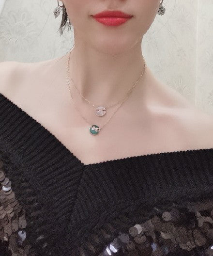 [AuraEcho]JEUX DE ROSE GOLD DIAMOND NECKLACE