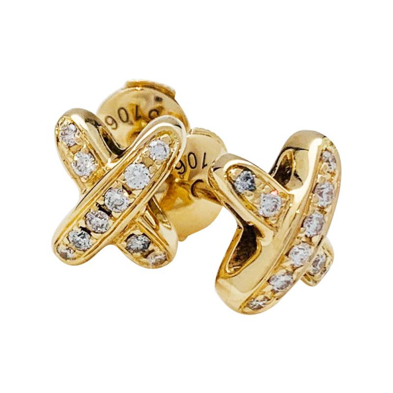 [AuraEcho]JEUX DE GOLD DIAMOND EARRINGS
