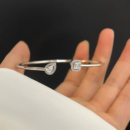 [AuraEcho]JONC FLEX MY TWIN TOI & MOI SILVER DIAMOND BRACELET