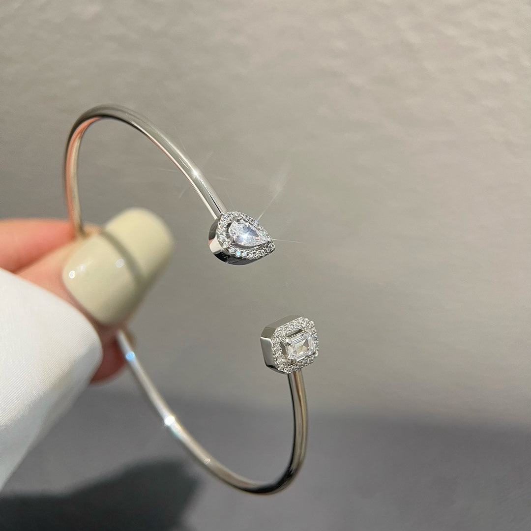 [AuraEcho]JONC FLEX MY TWIN TOI & MOI SILVER DIAMOND BRACELET