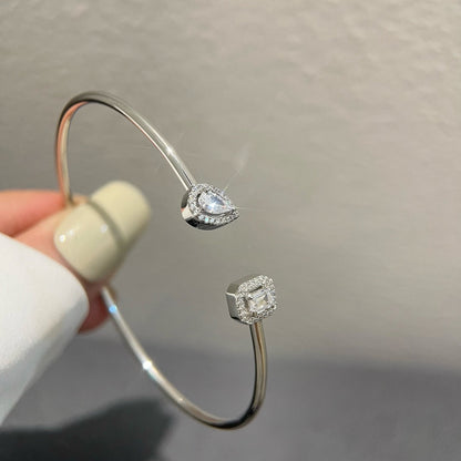 [AuraEcho]JONC FLEX MY TWIN TOI & MOI SILVER DIAMOND BRACELET