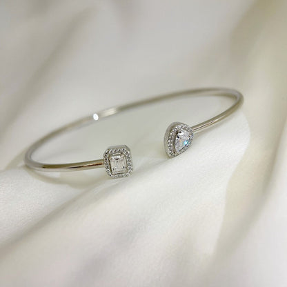 [AuraEcho]JONC FLEX MY TWIN TOI & MOI SILVER DIAMOND BRACELET
