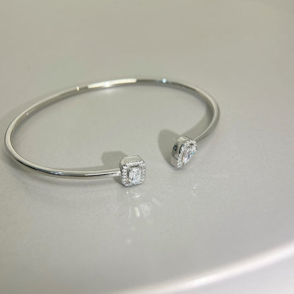 [AuraEcho]JONC FLEX MY TWIN TOI & MOI SILVER DIAMOND BRACELET