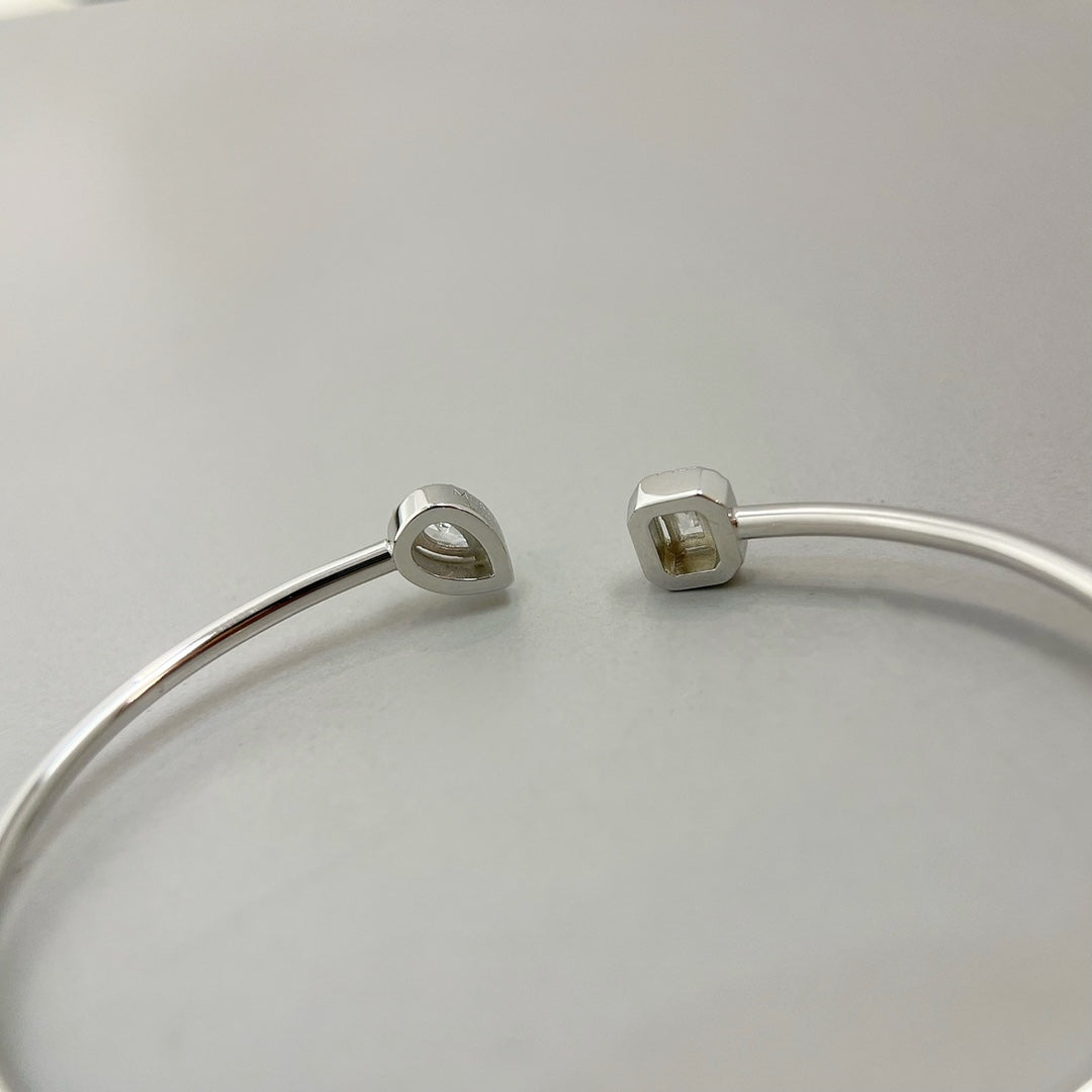 [AuraEcho]JONC FLEX MY TWIN TOI & MOI SILVER DIAMOND BRACELET