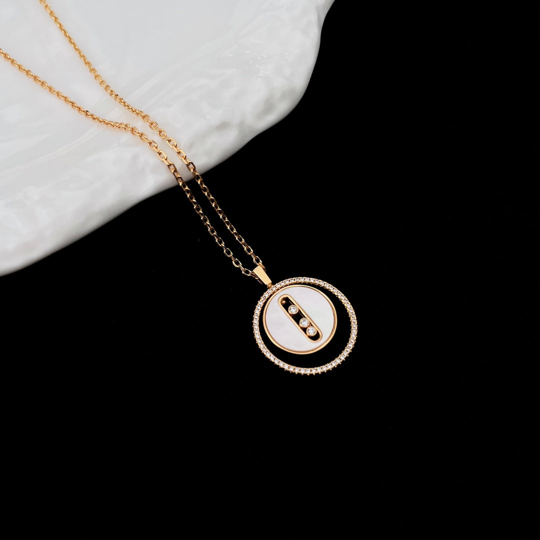 [AuraEcho]LUCKY MOVE MM NACRE BLANCHE DIAMOND NECKLACE