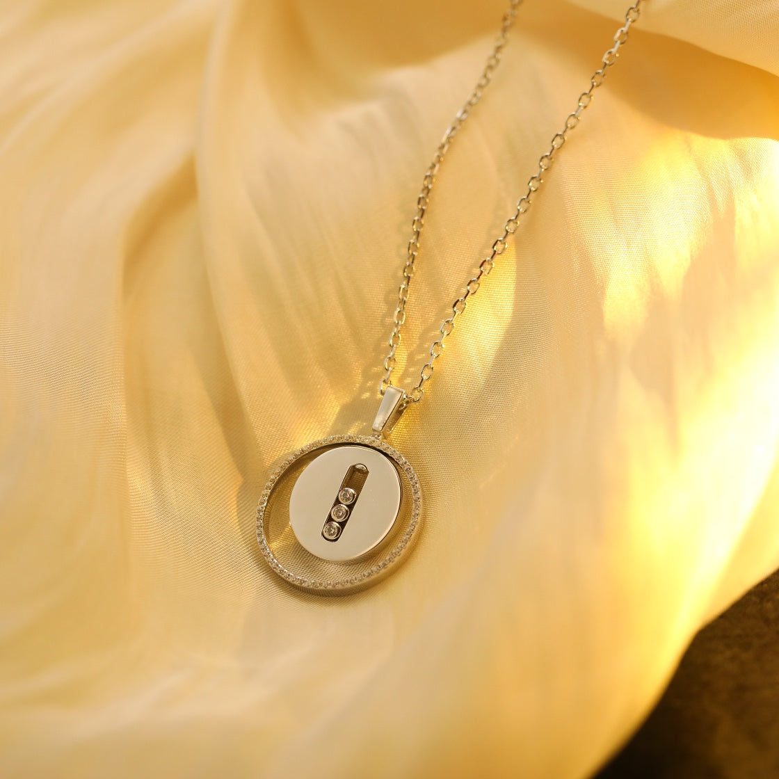 [AuraEcho]LUCKY MOVE MM SILVER DIAMOND NECKLACE