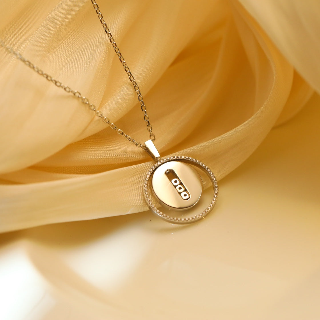 [AuraEcho]LUCKY MOVE MM SILVER DIAMOND NECKLACE