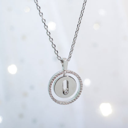 [AuraEcho]LUCKY MOVE PM NECKLACE SILVER DIAMOND
